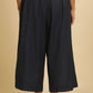 W for Woman Blue Cotton Flax Flared Pants