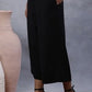 W for Woman Black Cotton Flax Flared Pants