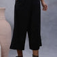 W for Woman Black Cotton Flax Flared Pants