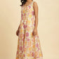 W for Woman White Sleeveless Printed Flared Kurta, Pants And Dupatta Set