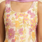 W for Woman White Sleeveless Printed Flared Kurta, Pants And Dupatta Set