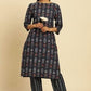 W for Woman Blue Paisely Printed Kurta And Pants Set