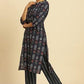 W for Woman Blue Paisely Printed Kurta And Pants Set