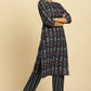W for Woman Blue Paisely Printed Kurta And Pants Set