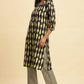 W for Woman Black Printed Straight Kurta And Pants Set