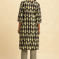W for Woman Black Printed Straight Kurta And Pants Set