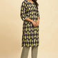 W for Woman Black Printed Straight Kurta And Pants Set