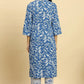 W for Woman Blue Leaf Printed Straight Kurta And Pants Set