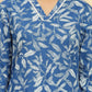 W for Woman Blue Leaf Printed Straight Kurta And Pants Set