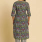W for Woman Black Floral Printed Straight Kurta And Pants Set