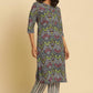 W for Woman Black Floral Printed Straight Kurta And Pants Set