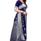 Vamika Banarasi Jacquard Weaving Blue Saree (AMEE BLUE) | Swadesiicart