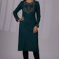 W for Woman Blue Embroidered Thread Work Acrylic Straight Kurta