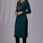 W for Woman Blue Embroidered Thread Work Acrylic Straight Kurta