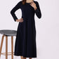 W for Woman Blue Embroidered Sequins Flarred Dresses