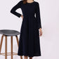 W for Woman Blue Embroidered Sequins Flarred Dresses