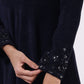 W for Woman Blue Embroidered Sequins Flarred Dresses