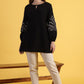 W for Woman Black Solid Straight Tunic