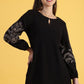 W for Woman Black Solid Straight Tunic