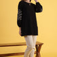 W for Woman Black Solid Straight Tunic