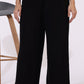 W for Woman Black Solid Acrylic Parallel Pants