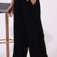 W for Woman Black Solid Acrylic Parallel Pants