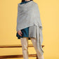 W for Woman Blue Yarn Dyed Acrylic Shawls & Stole