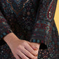 W for Woman Black Yarn Dyed Sequins A-Line Kurta & Straight pant with Dupatta Set