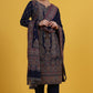W for Woman Blue Yarn Dyed Sequins Straight Kurta & Straight pant with Dupatta Set