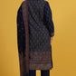 W for Woman Blue Yarn Dyed Sequins Straight Kurta & Straight pant with Dupatta Set