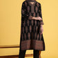 W for Woman Black Yarn Dyed Sequins Straight Kurta & Straight pant with Dupatta Set