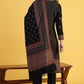 W for Woman Black Yarn Dyed Sequins Straight Kurta & Straight pant with Dupatta Set