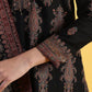 W for Woman Black Yarn Dyed Sequins Straight Kurta & Straight pant with Dupatta Set
