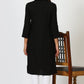 W for Woman Black Mandarin Collar Cotton Blend Straight Kurta