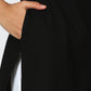 W for Woman Black Mandarin Collar Cotton Blend Straight Kurta