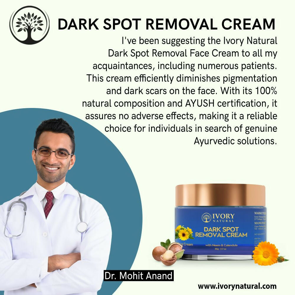 Ivory Natural Dark Spot Removal Face Cream For Dark Spots And Achieve A Glowing Tone | Swadesiicart
