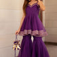 Pomcha Jaipur Masakali Purple Organza Sharara Set | Swadesiicart