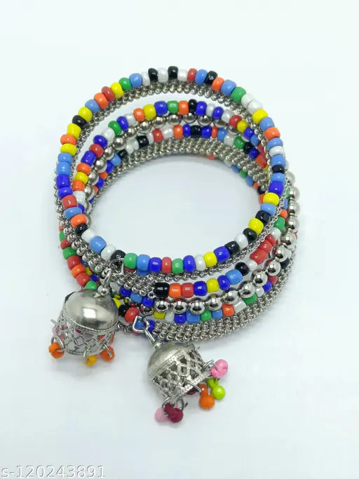 Tehzeeb Creations Women's Multi Colour Oxidised Openable Bangle - Swadesiicart