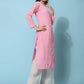 Kalini Ethnic Motifs Embroidered Chikankari Georgette Straight Kurta | Swadesiicart