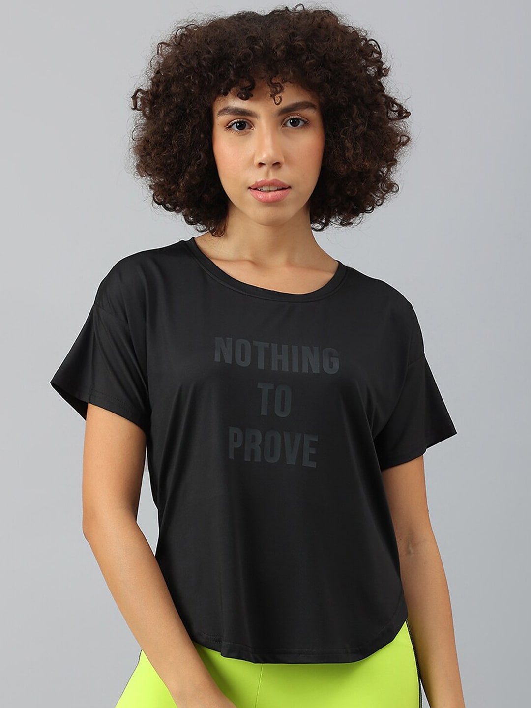MKH Women Typography Printed Dri-FIT Sports T-shirt - Swadesiicart