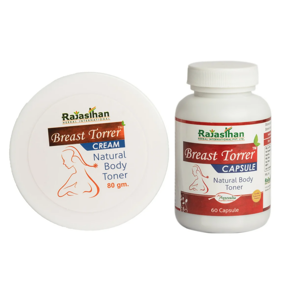 Rajasthan Herbals Breast Torrer Enlargement Cream & Capsules Combo | Swadesiicart