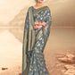 Vardha Steel Grey Woven Banarasi Saree | Swadesiicart