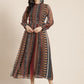 Juniper Womens Black Chiffon Printed Dress With Beautiful Belt | Swadesiicart