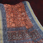 Rust Colour Kalamkaari Design Semi Chanderi Saree By Gayathri Reddy Designer Studio | Swadesiicart