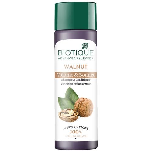 Biotique Advanced Ayurveda Bio Walnut Bark Volumizing Shampoo For Fine & Thinning Hair - Swadesiicart