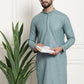 Sojanya Woven Design Mandarin Collar Straight Cotton Kurta | Swadesiicart