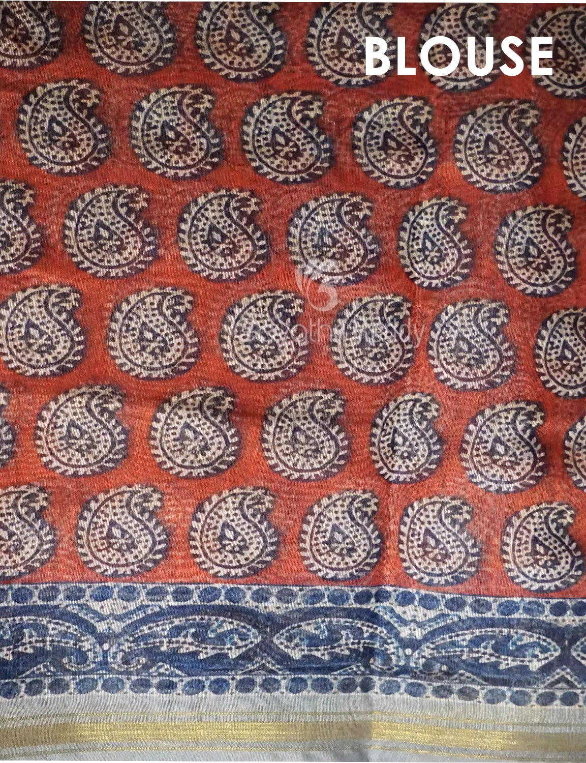 Rust Colour Kalamkaari Design Semi Chanderi Saree By Gayathri Reddy Designer Studio | Swadesiicart