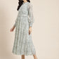Juniper Womens Sagegreen Chiffon Digital Floral Printed Maxi Dress | Swadesiicart