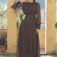 Juniper Women's Black Chiffon Printed Flared Dress | Swadesiicart