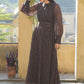 Juniper Women's Black Chiffon Printed Flared Dress | Swadesiicart